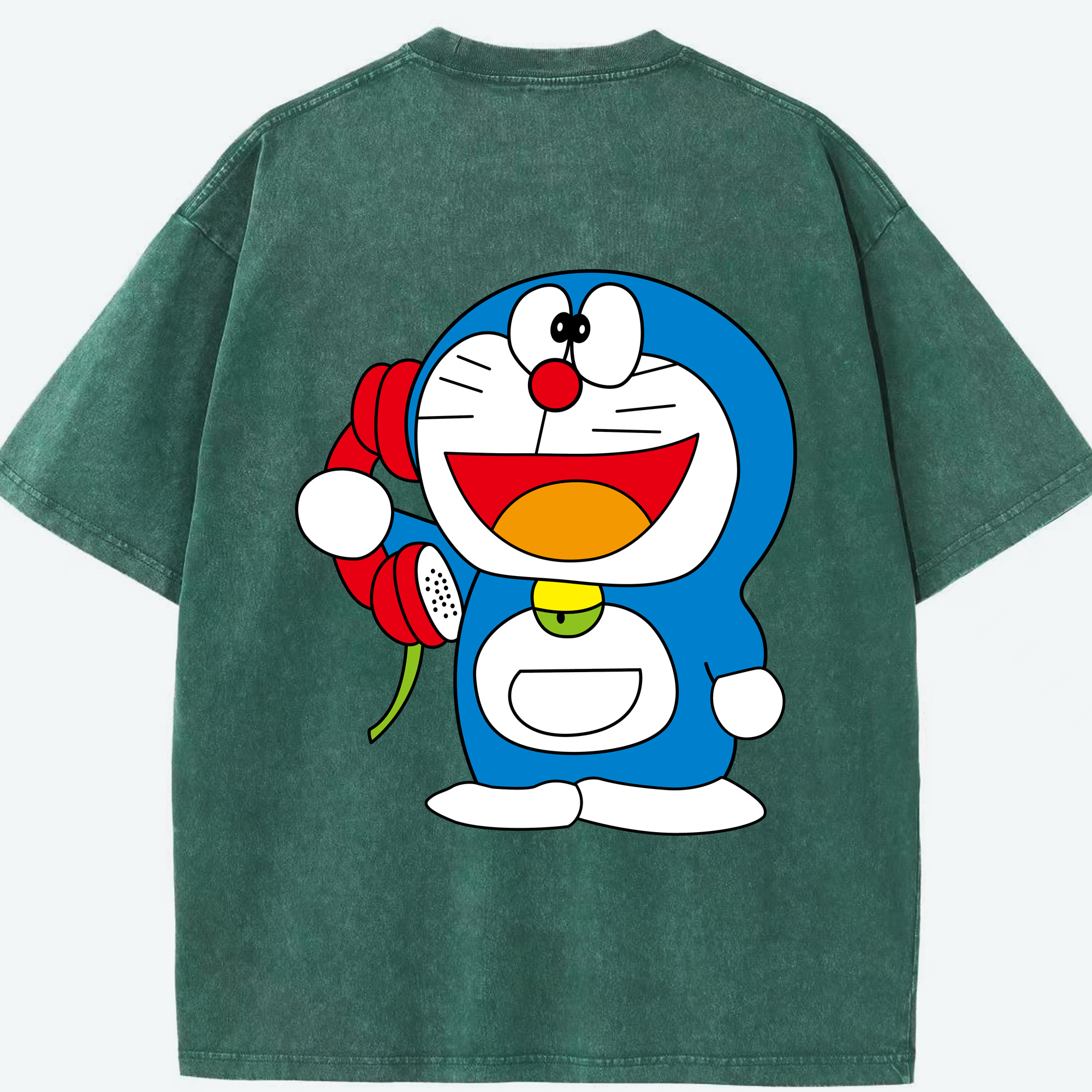 （画像用） ドラえもん Doraemon 綿100% ヴィンテージ風 半袖Tシャツ（背面プリント）